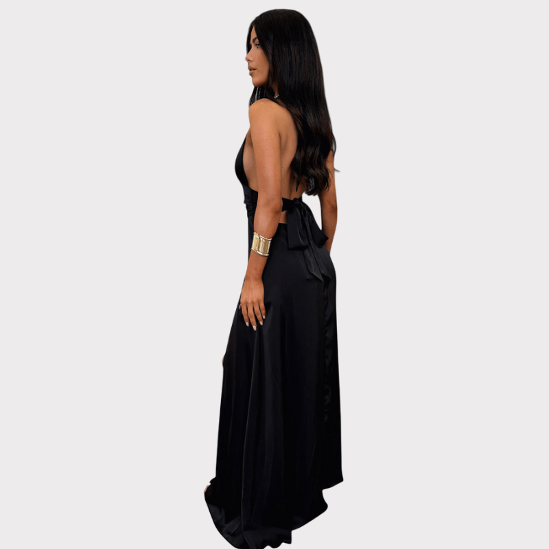 Latisha | Halter Neck High-Slit Dress Liora Lane Boutique