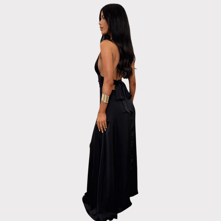 Latisha | Halter Neck High-Slit Dress Liora Lane Boutique