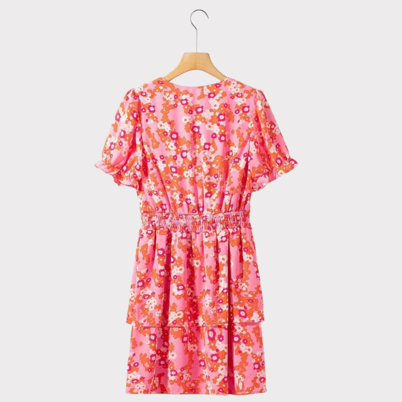 Kimberly | V-Neck Floral Ruffle Dress Liora Lane Boutique