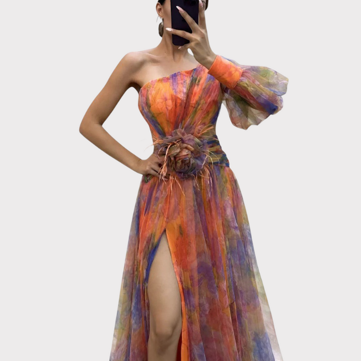 Amelie | One-Shoulder Asymmetric Maxi Dress Liora Lane Boutique