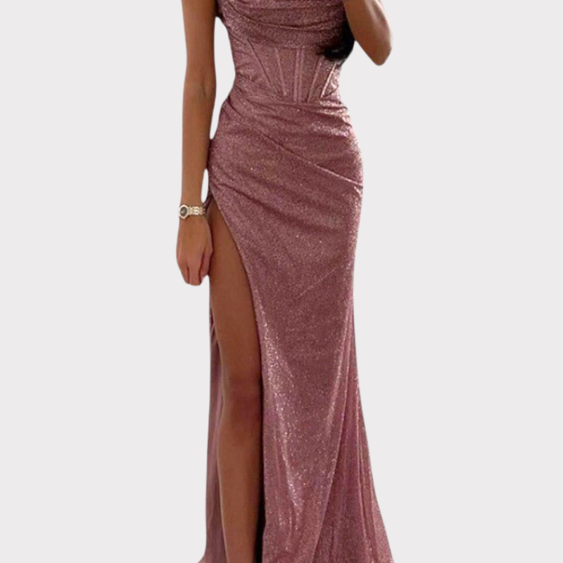 Armoni | Spaghetti Strap Corset Slit Gown Liora Lane Boutique