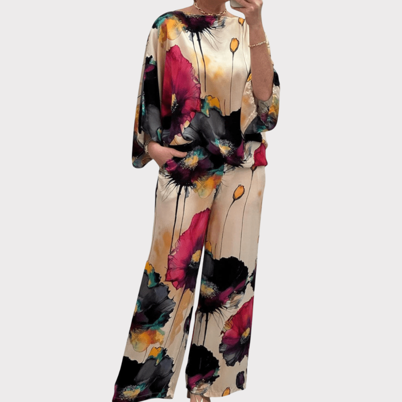 Karoline | Floral Two-Piece Set with Relaxed Fit Liora Lane Boutique