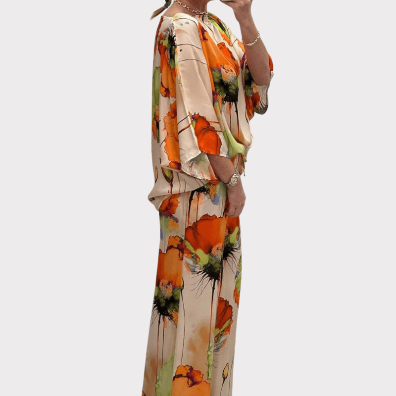 Karoline | Floral Two-Piece Set with Relaxed Fit Liora Lane Boutique