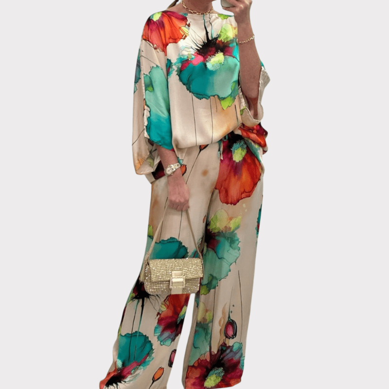 Karoline | Floral Two-Piece Set with Relaxed Fit Liora Lane Boutique