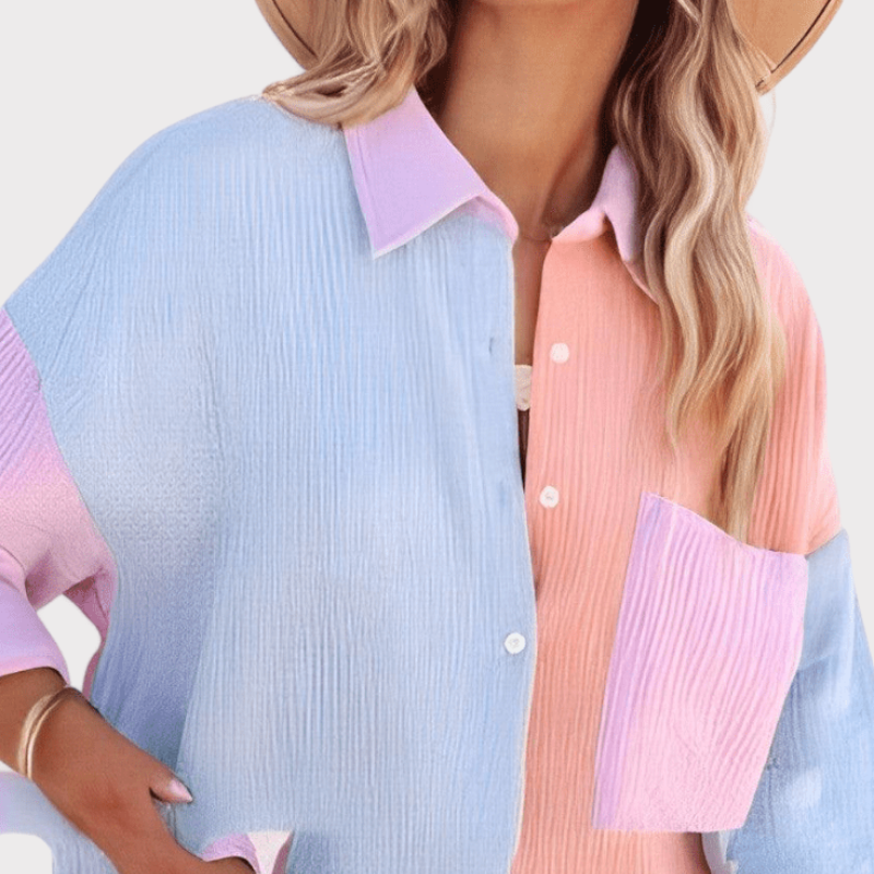 Juniper Colourblock Button-Up Blouse Liora Lane Boutique