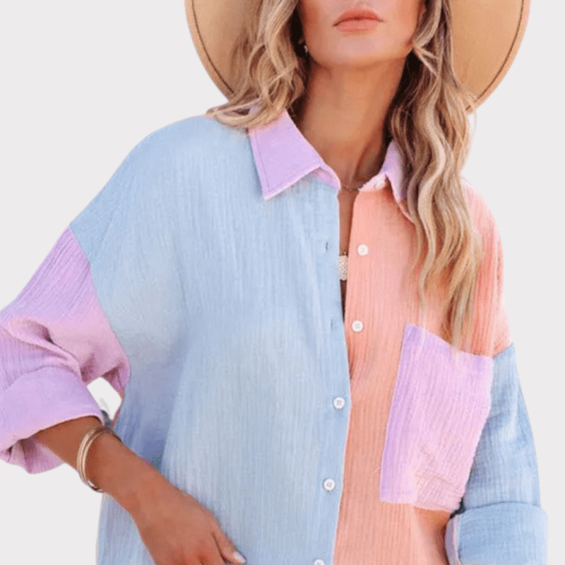 Juniper Colourblock Button-Up Blouse Liora Lane Boutique