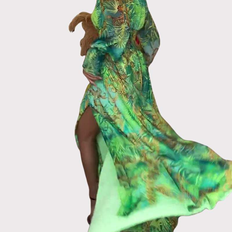 Aria | Elegant Floral Printed Maxi Dress Liora Lane Boutique