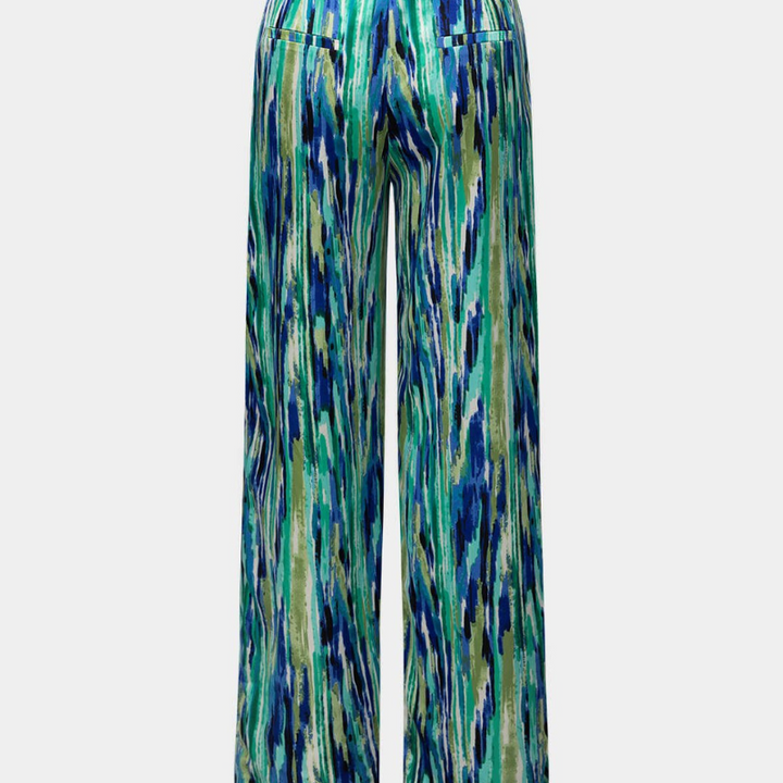 Inna | Marble Print High-Waisted Straight Leg Pants Liora Lane Boutique