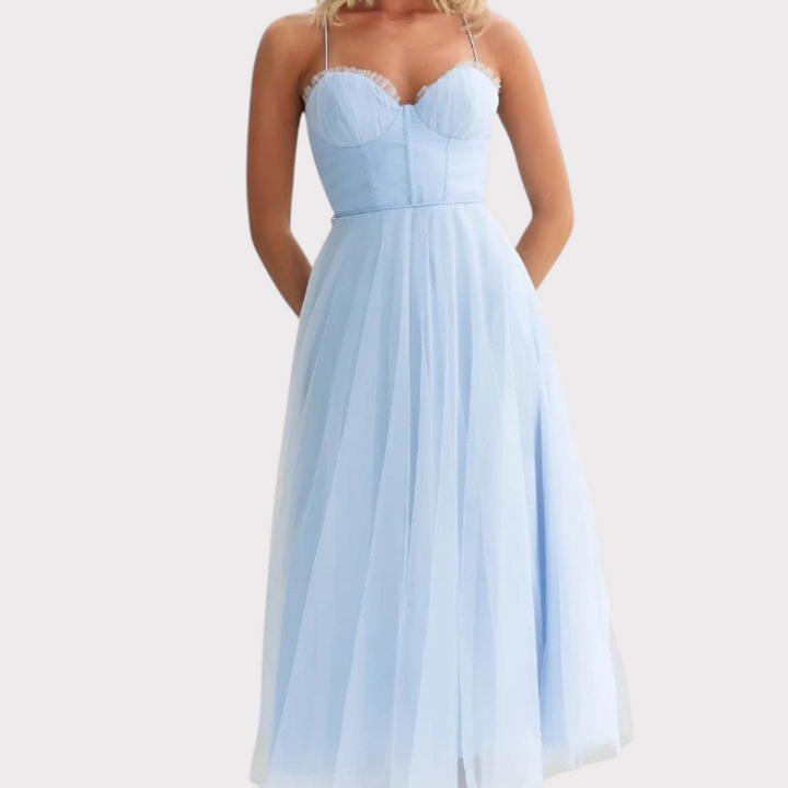 Eileen | Corset Tulle Midi Dress Liora Lane Boutique