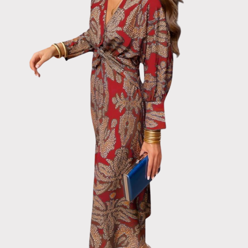 Elara | Knotted V-Neck Soft Dress Liora Lane Boutique
