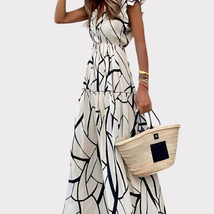 Aiden | Elegant Printed Dress Liora Lane Boutique