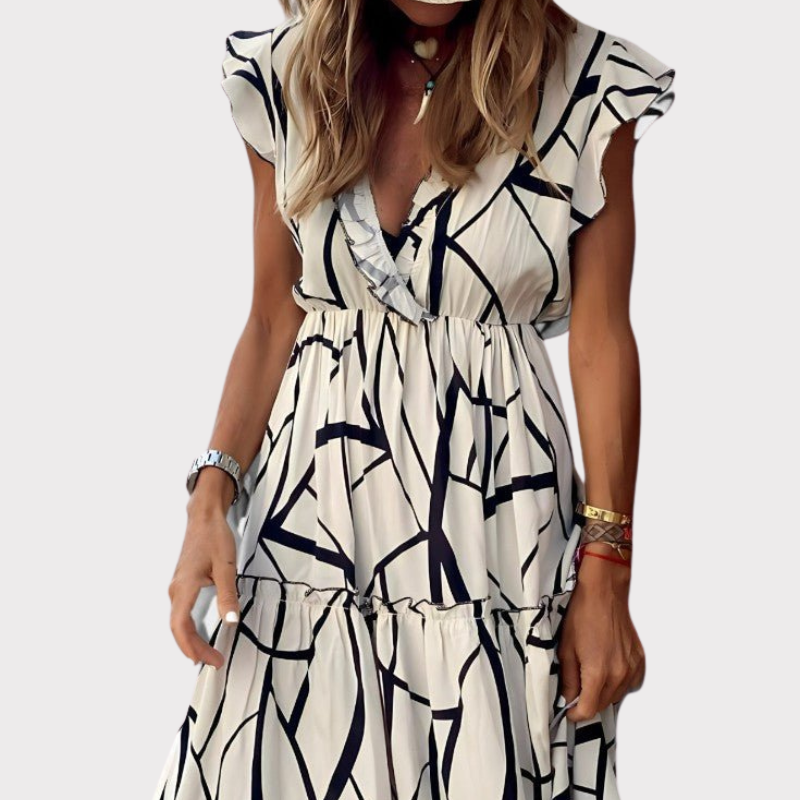 Aiden | Elegant Printed Dress Liora Lane Boutique