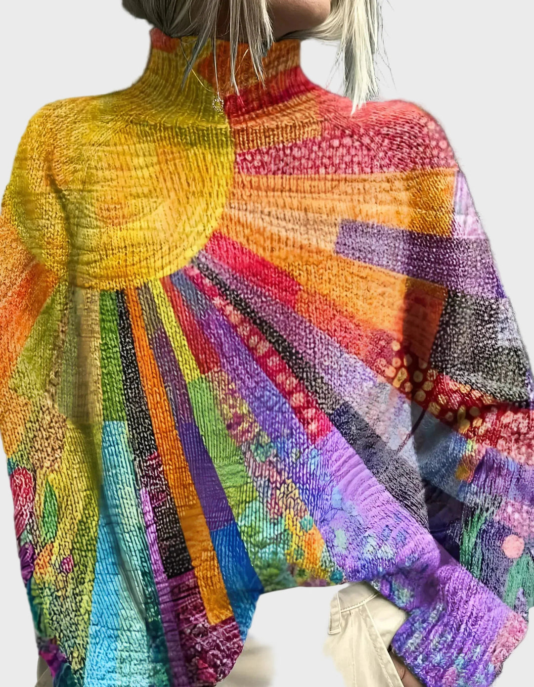 Knitted Turtleneck with Lively Design Liora Lane Boutique