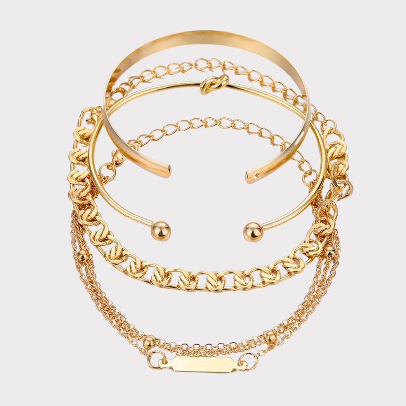 4-pcs Metal Chain Bracelet Set Liora Lane Boutique