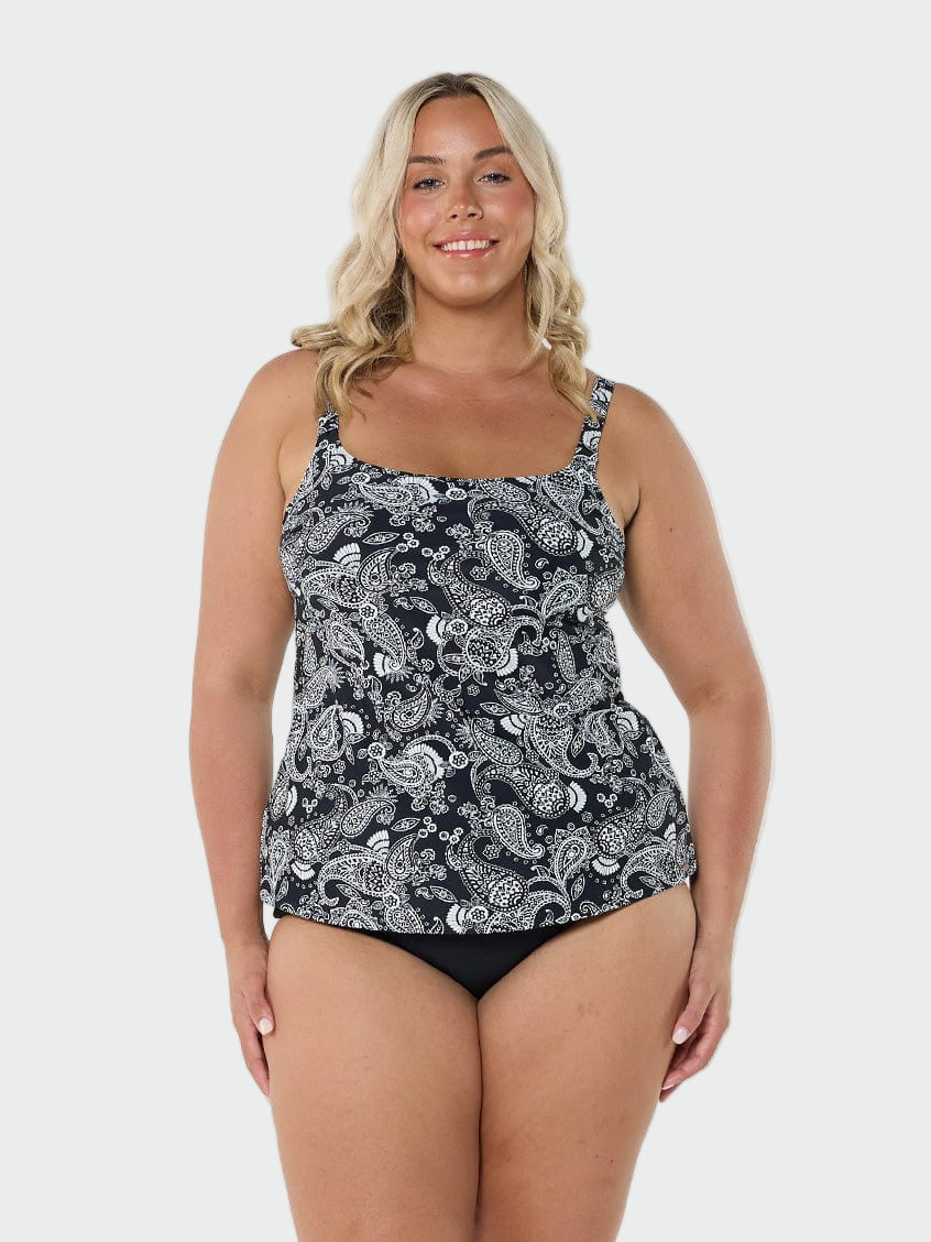 Black Paisley Tankini Top Jasmine's Boutique Australia