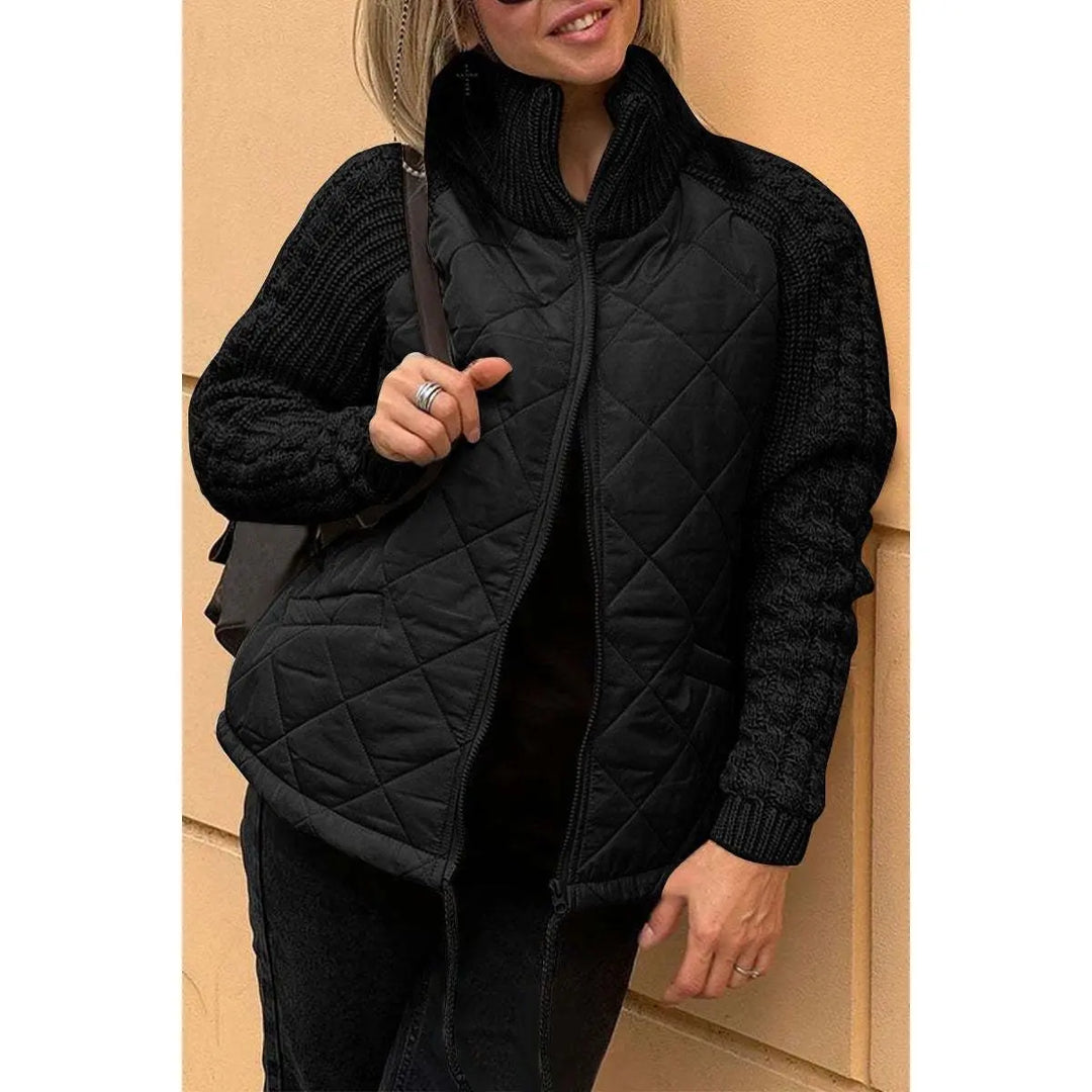 Mixed Fabric Street Coat Jasmine's Boutique Australia
