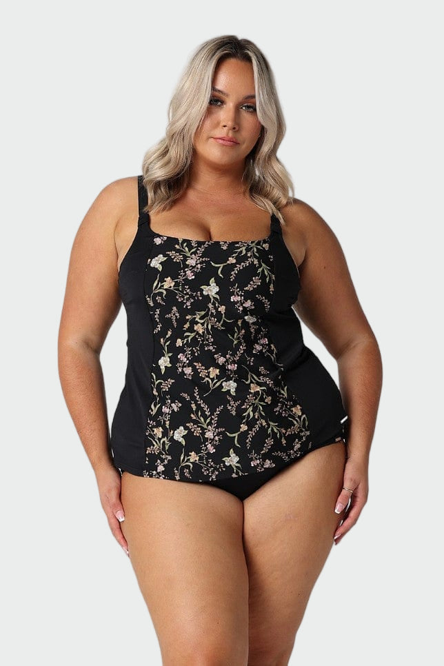 Wildflowers Black Tankini Top Jasmine's Boutique Australia