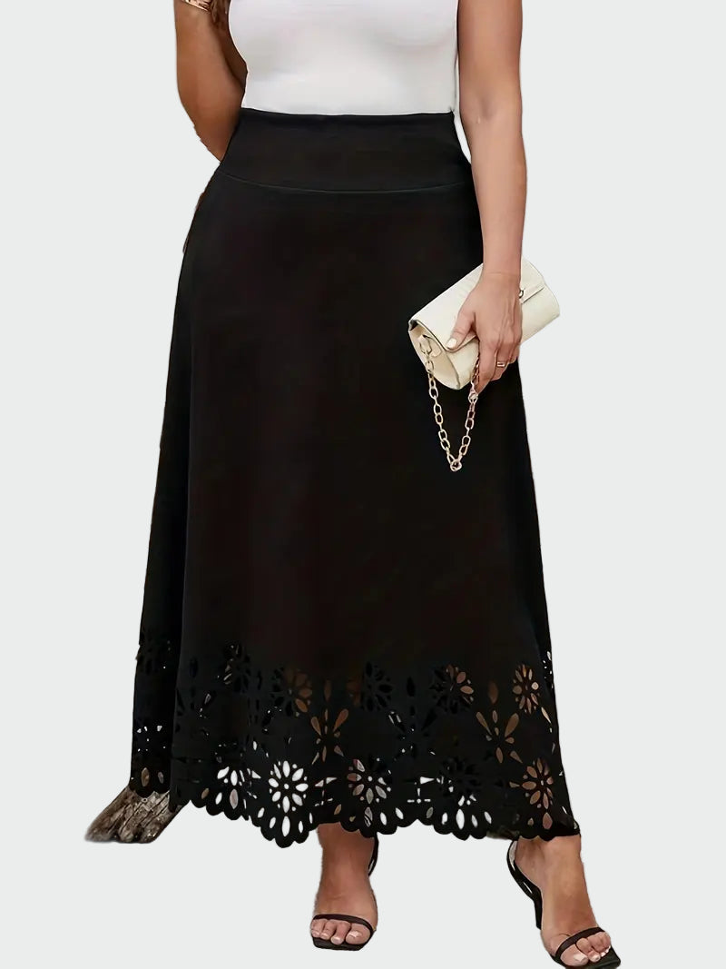 Elegant Black Maxi Skirt with Cutout Hem Jasmine's Boutique Australia