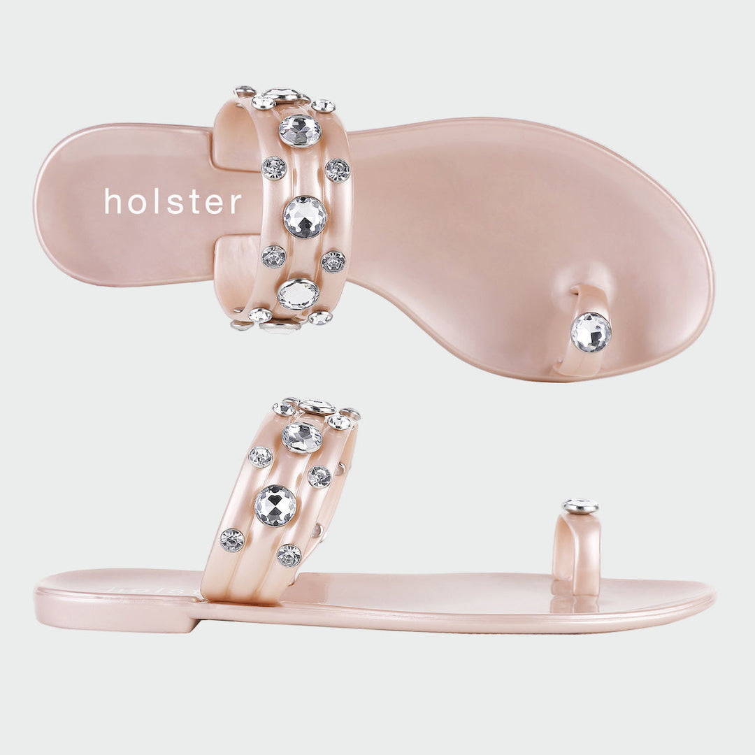 Holster Luxe Crystal Slide Sandals – Nude Jasmine's Boutique Australia