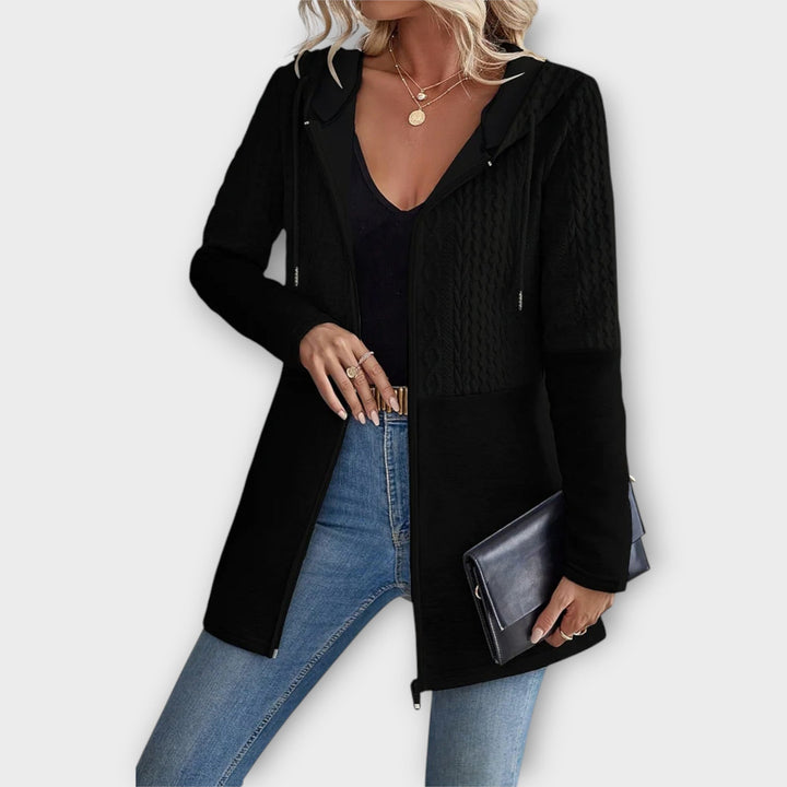Elegant Hoodie Cardigan with Modern Details Liora Lane Boutique