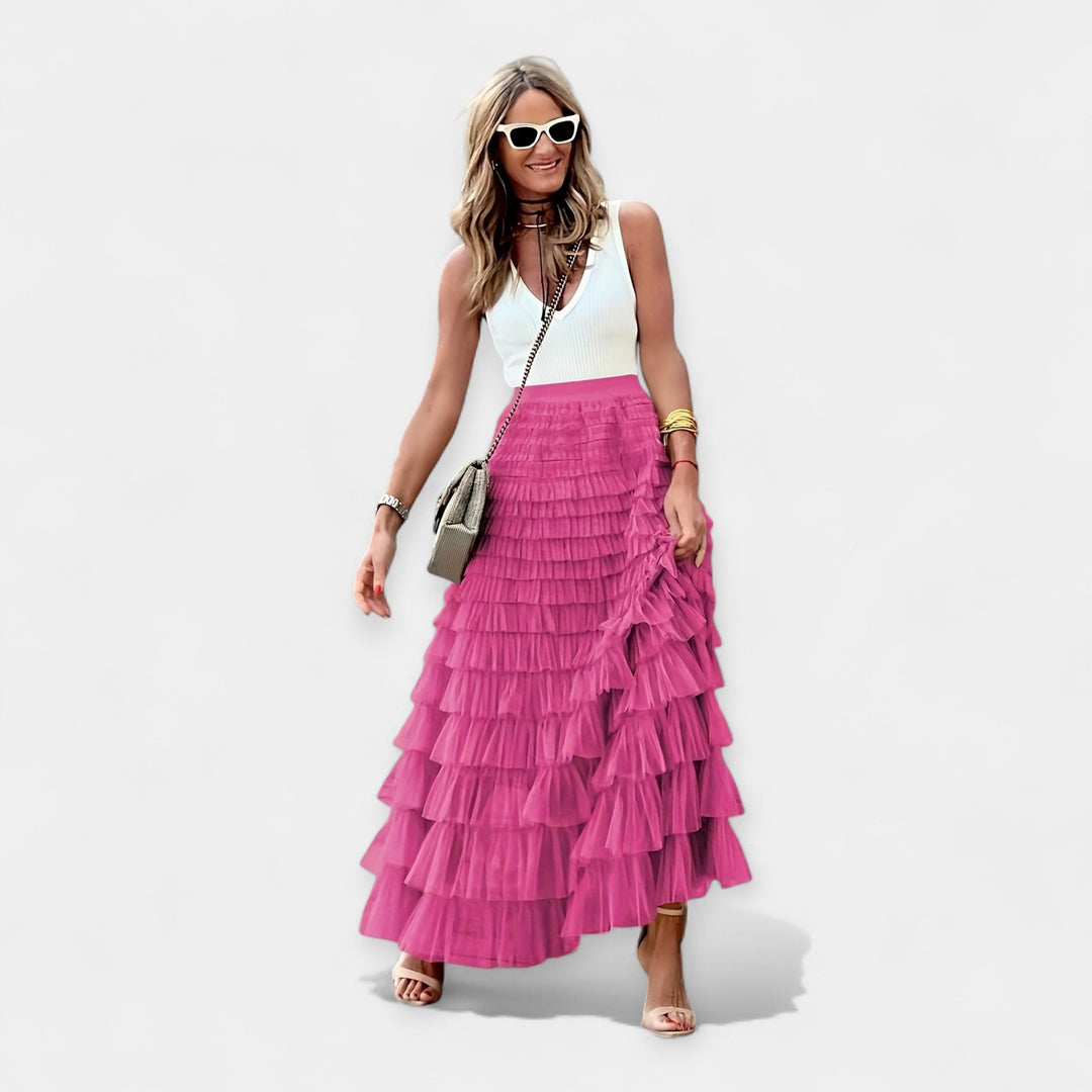 Boho Skirt with Mesh Satin Hem Jasmine's Boutique Australia