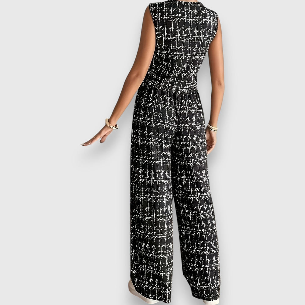 Two-Piece Set with V-Neck and Matching Pants Jasmine's Boutique Australia