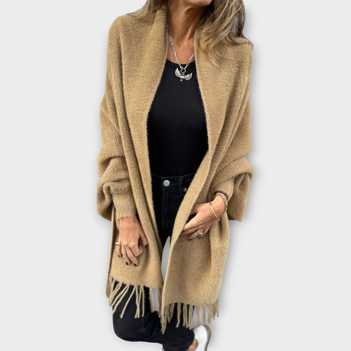 Knit Wrap with Fringes Liora Lane Boutique