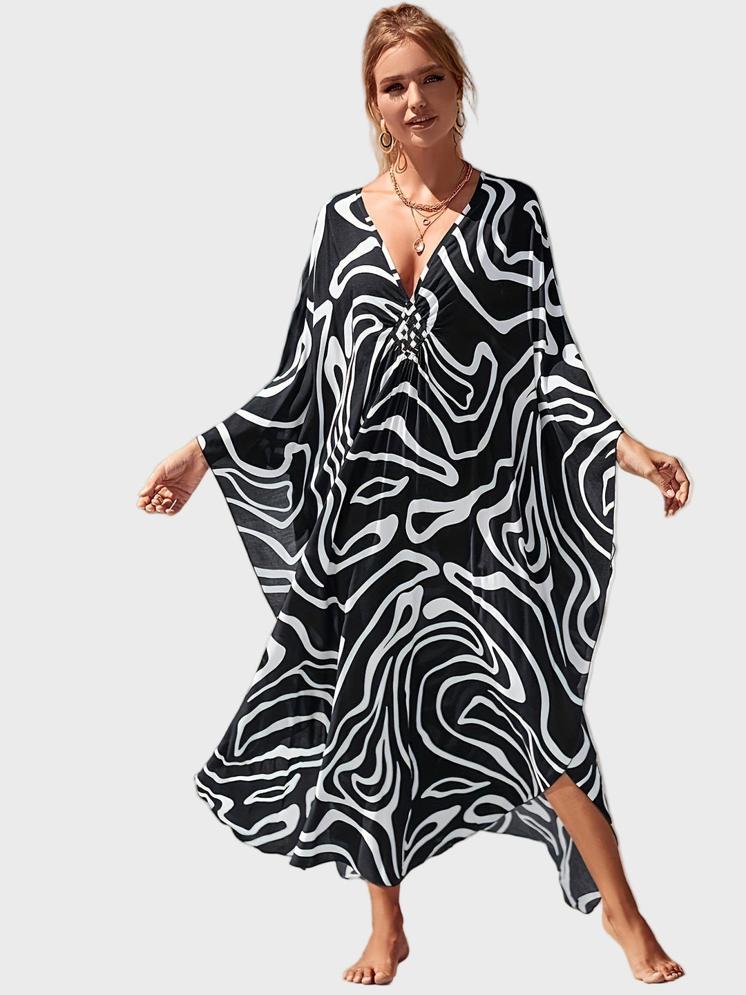 Abstract Black Kaftan Jasmine's Boutique Australia