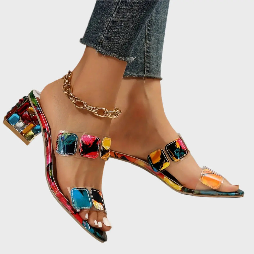Prism Glam Block Heel Sandals Jasmine's Boutique Australia