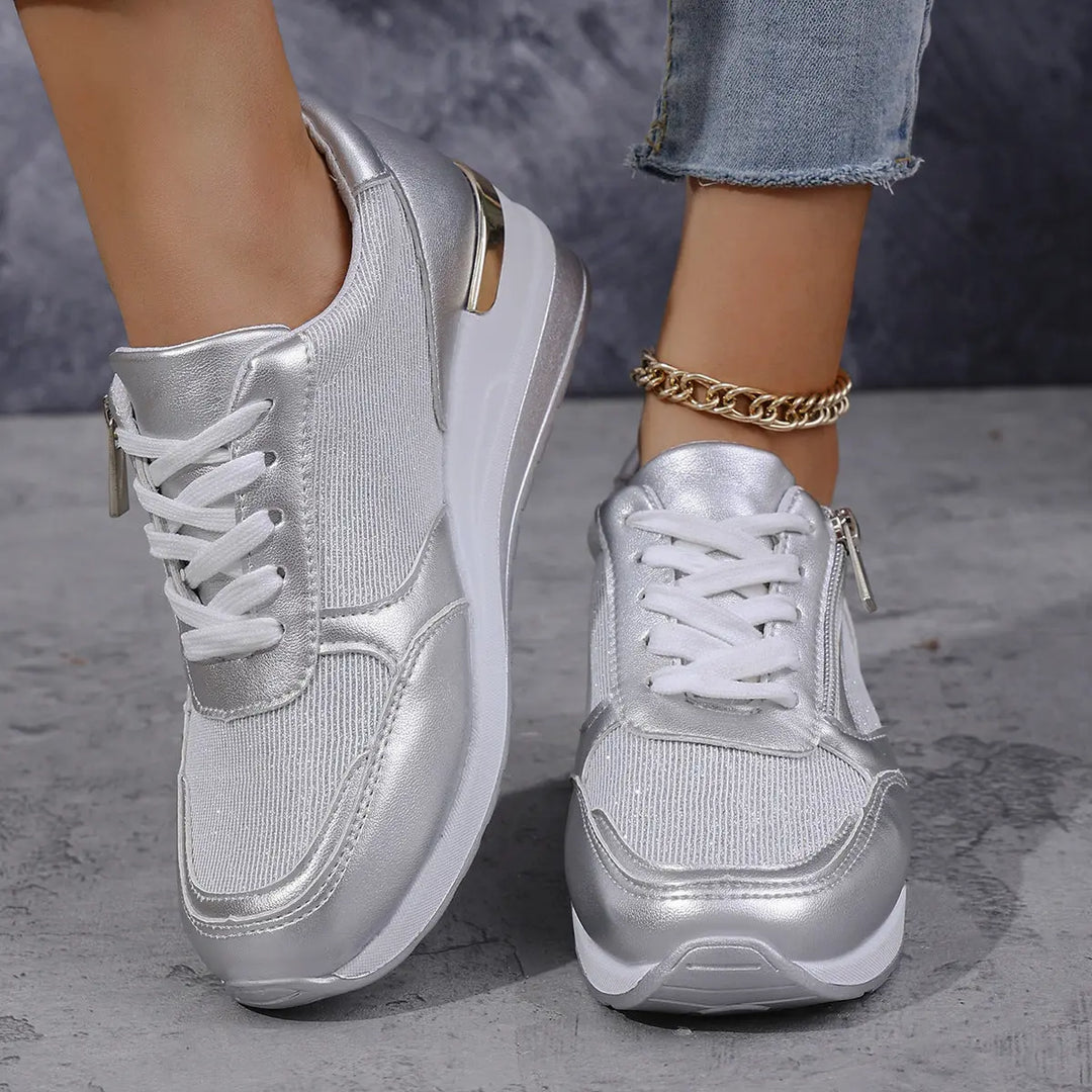GlamRise Metallic Wedge Sneakers Jasmine's Boutique Australia