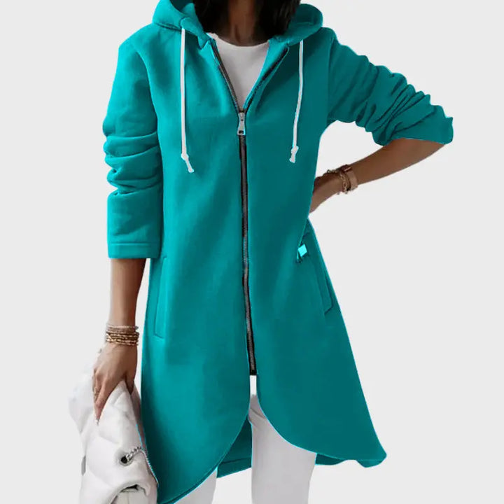 Longline Zip-Up Hoodie Jacket Jasmine's Boutique Australia