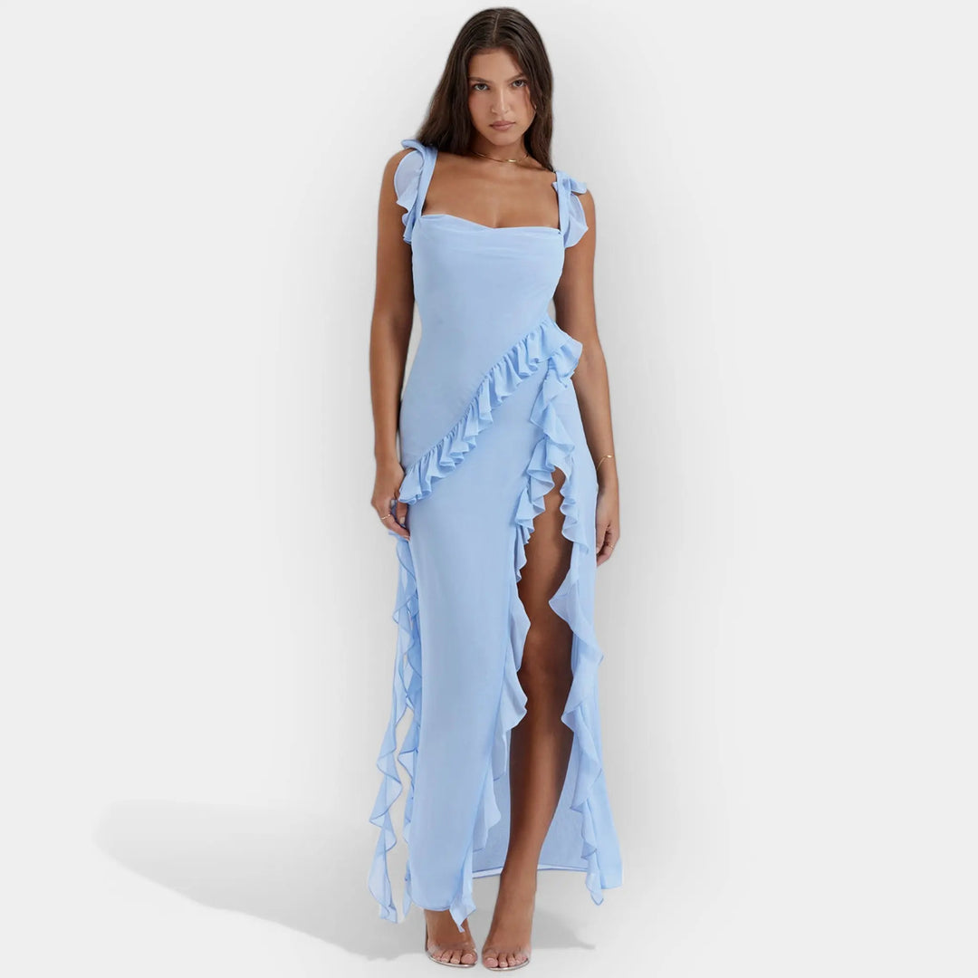 Dress with Slit and Ruffled Details Jasmine's Boutique Australia