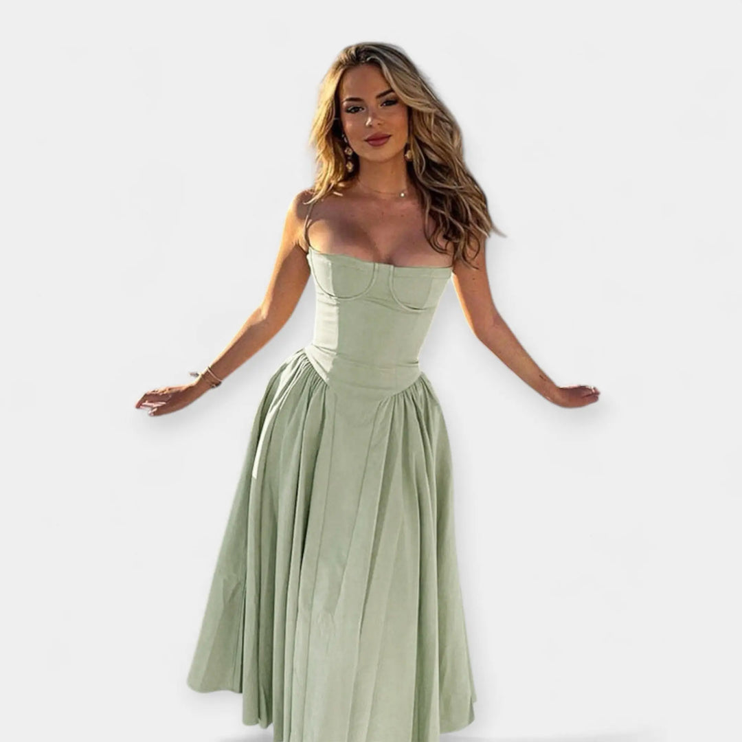 Retro Midi Dress with Thin Straps Jasmine's Boutique Australia