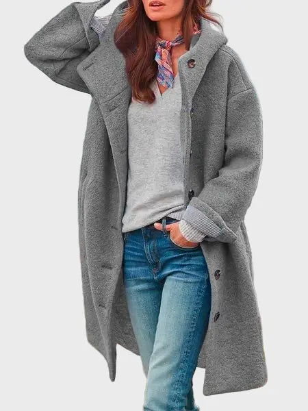 Cozy Buttoned Long Coat Jasmine's Boutique Australia