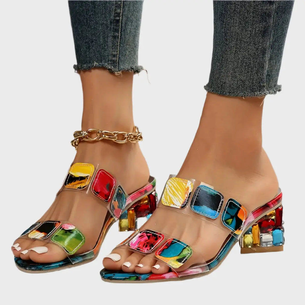 Prism Glam Block Heel Sandals Jasmine's Boutique Australia