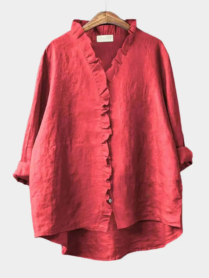 Soft Ruffle Linen Blouse Jasmine's Boutique Australia