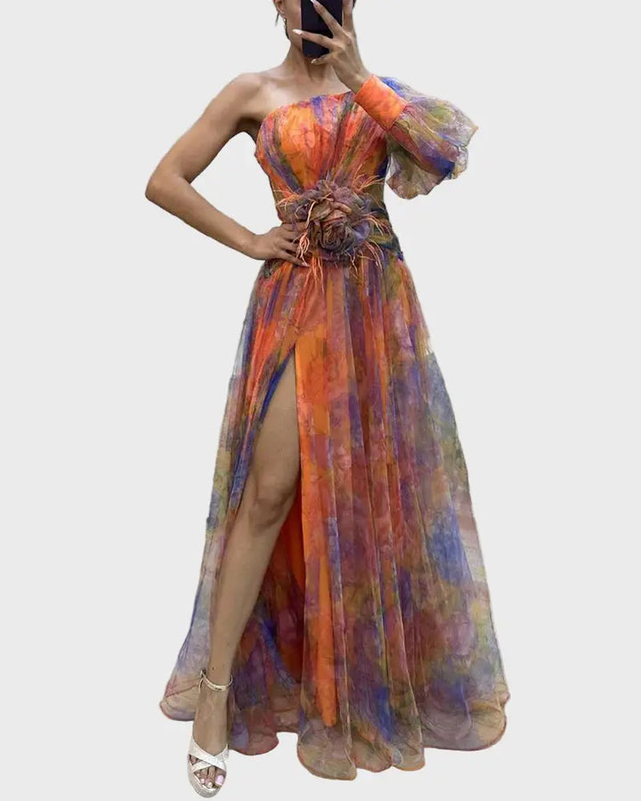 Enchanted Bloom One-Shoulder Maxi Dress Jasmine's Boutique Australia
