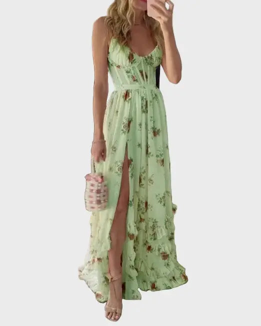 Romantic Floral Slit Maxi Dress Jasmine's Boutique Australia