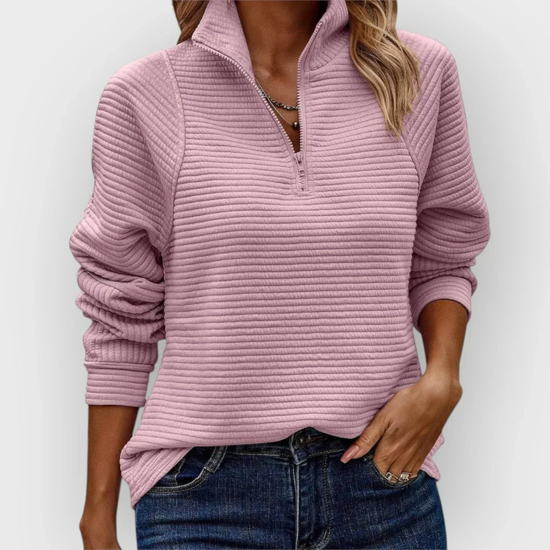 Olivia | Half-Zip Pullover  Liora Lane Boutique  Pink / UK 18-20 (3XL) 34.95
