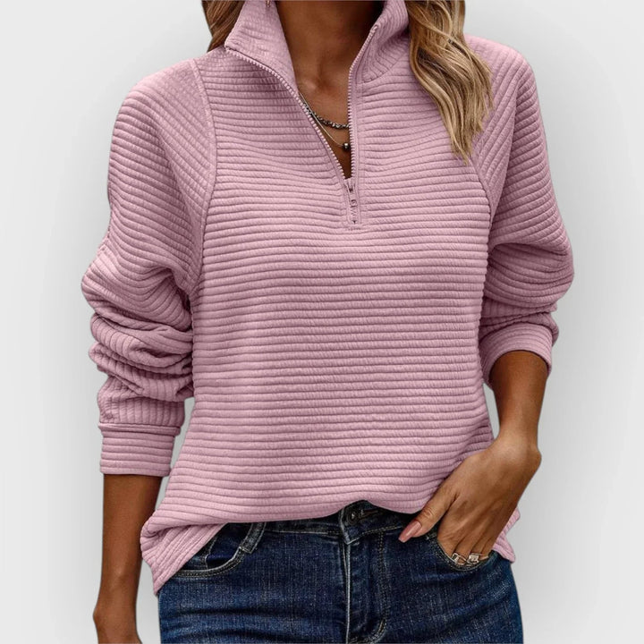 Olivia | Half-Zip Pullover  Liora Lane Boutique  Pink / UK 18-20 (3XL) 34.95