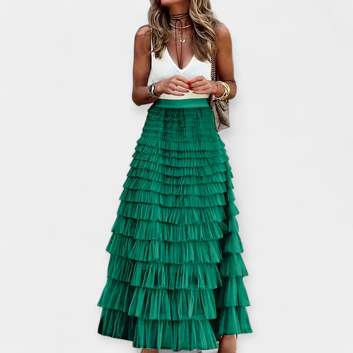 Boho Skirt with Mesh Satin Hem Jasmine's Boutique Australia