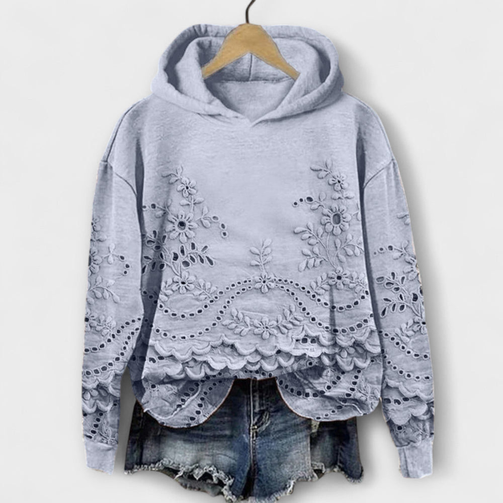Elegant Hoodie with Lace Details Liora Lane Boutique