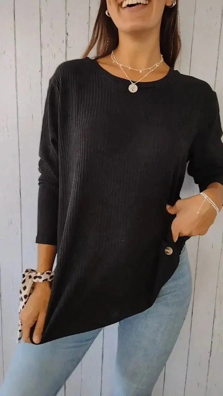 Soft Blush Ribbed Long Sleeve Top Jasmine's Boutique Australia