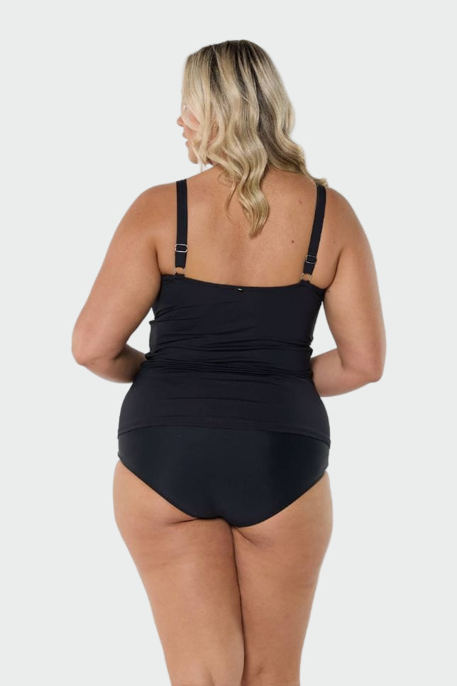 Black Middle Ruched Tankini Top Jasmine's Boutique Australia