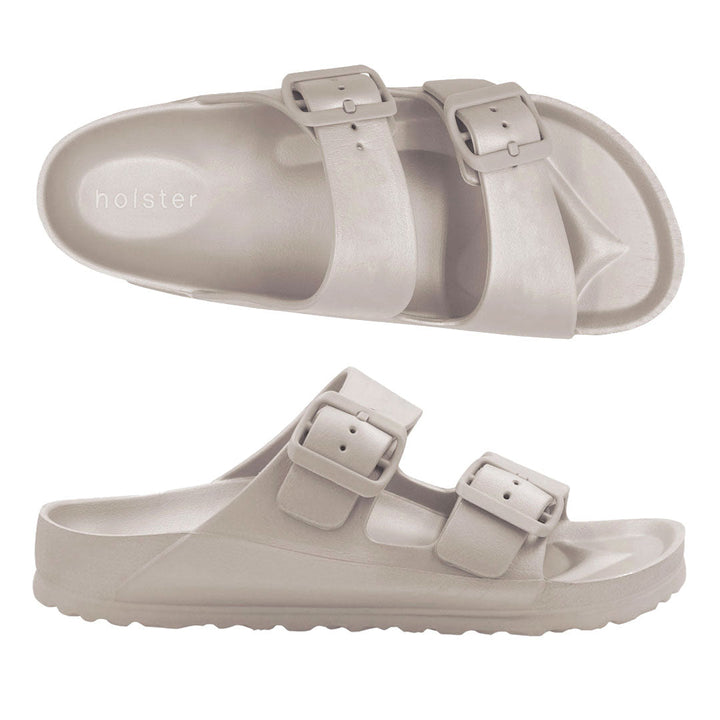 Beige Double Buckle Slide Sandals Jasmine's Boutique Australia