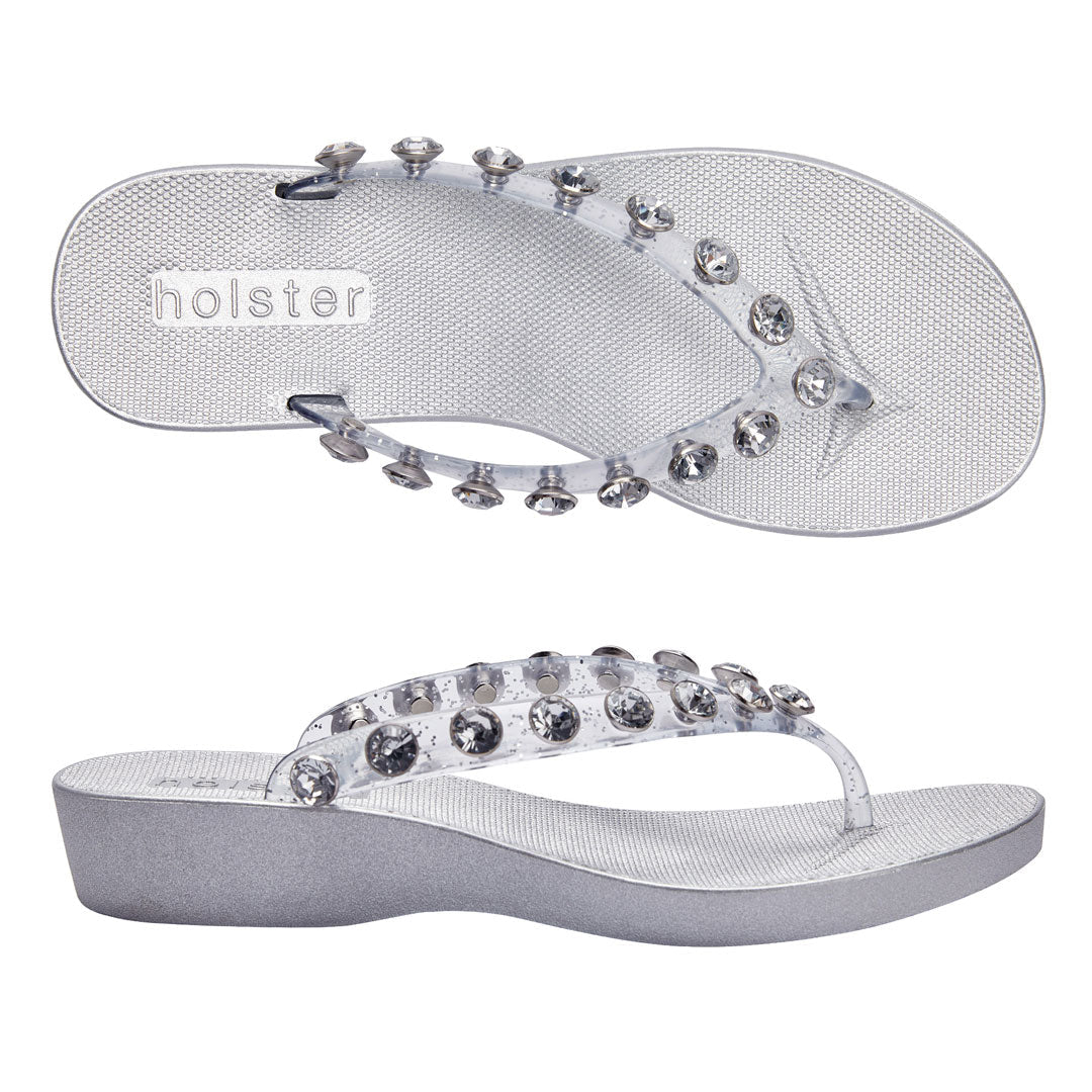 Waikiki Wedge - Clear Glitter Jasmine's Boutique Australia