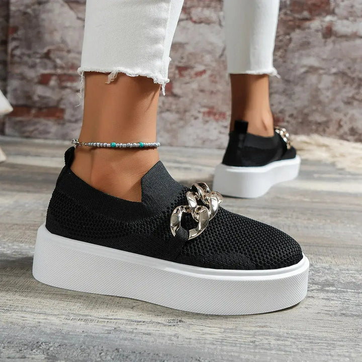 "Urban Luxe Chain Slip-Ons" Jasmine's Boutique Australia