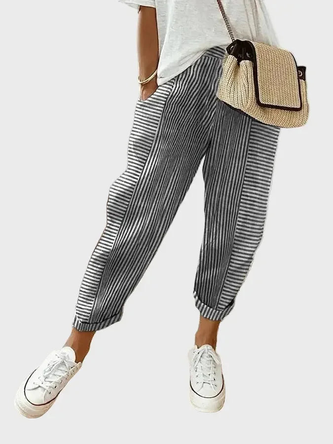 Casual Striped Jogger Pants Luxe-london.uk