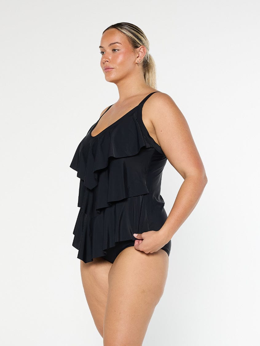 Black Tiered Tankini Top Jasmine's Boutique Australia