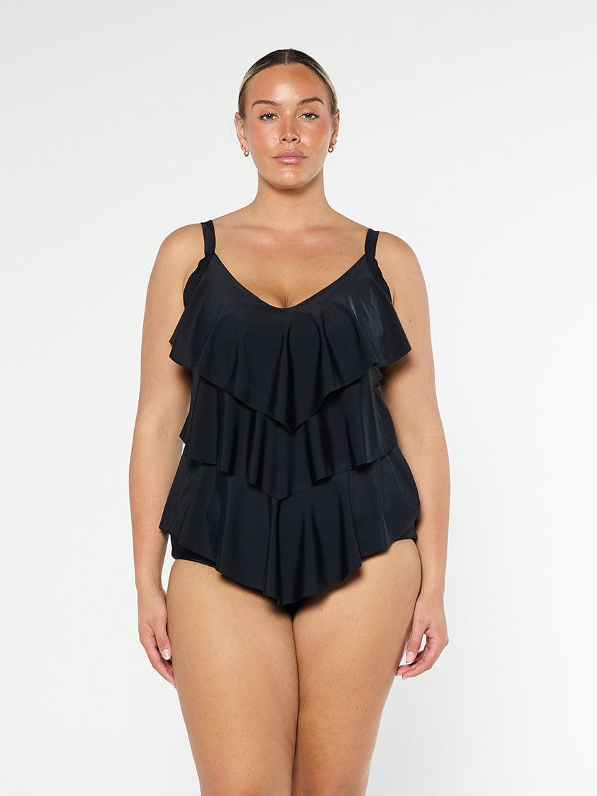Black Tiered Tankini Top Jasmine's Boutique Australia